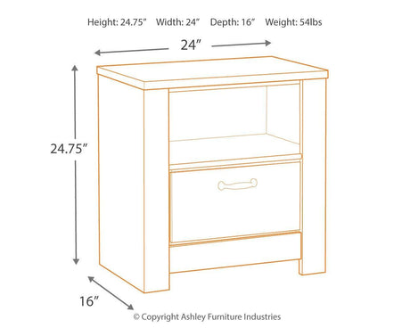Bellaby Whitewash Nightstand - Ella Furniture