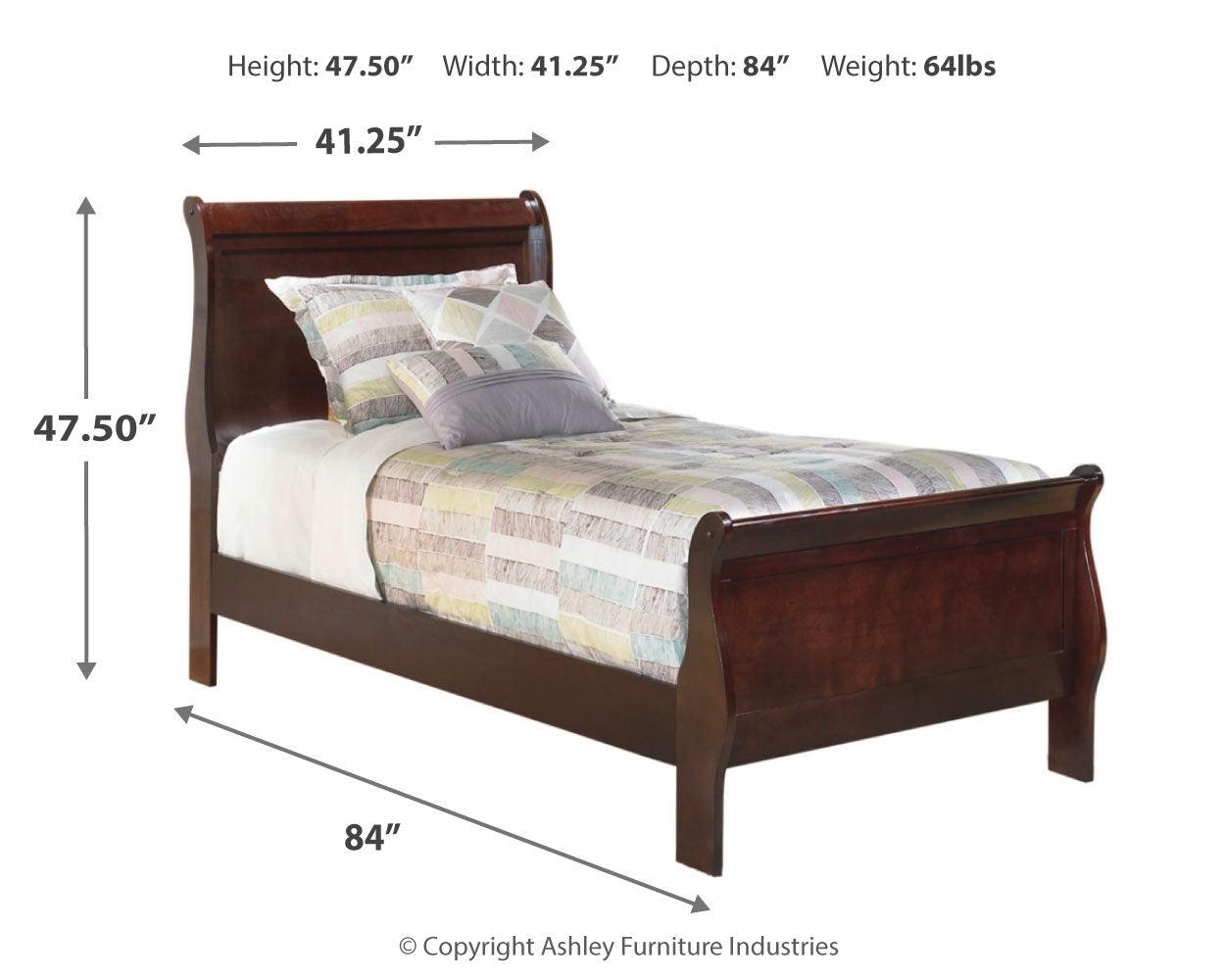 Alisdair Dark Brown Twin Sleigh Bed - Ella Furniture