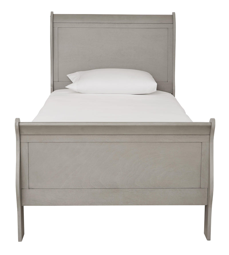 Kordasky Gray Twin Sleigh Bed - Ella Furniture