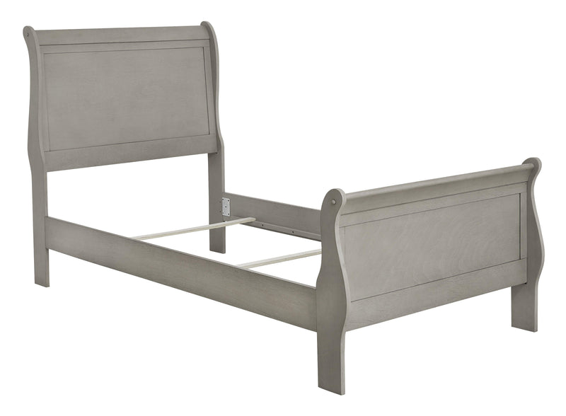 Kordasky Gray Twin Sleigh Bed - Ella Furniture