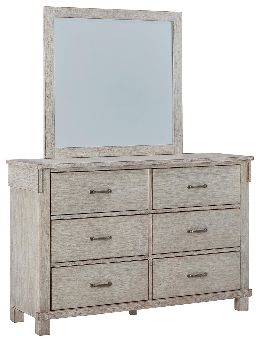 Hollentown Whitewash Dresser And Mirror - Ella Furniture