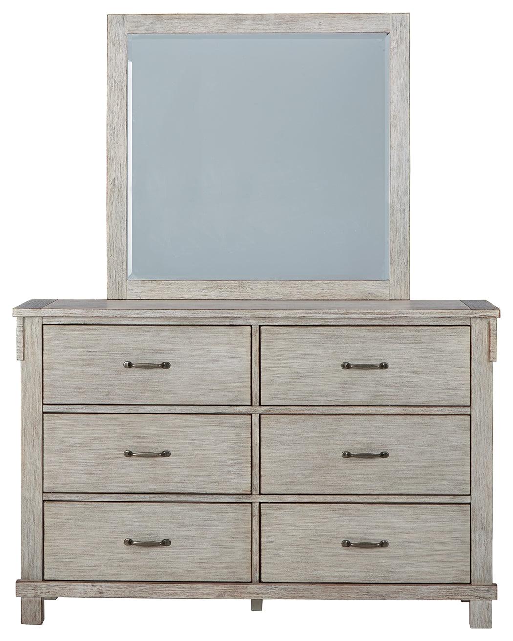 Hollentown Whitewash Dresser And Mirror - Ella Furniture