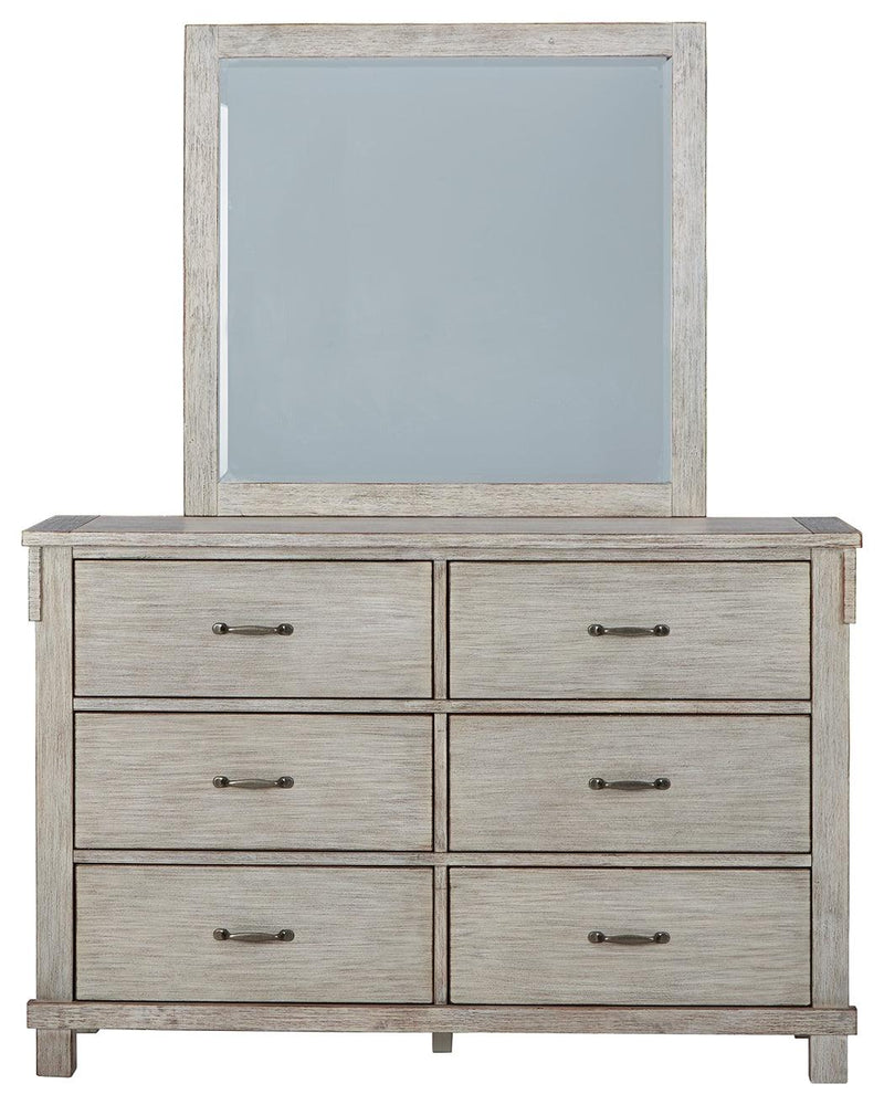 Hollentown Whitewash Dresser And Mirror