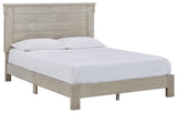 Hollentown Whitewash Full Panel Bed - Ella Furniture