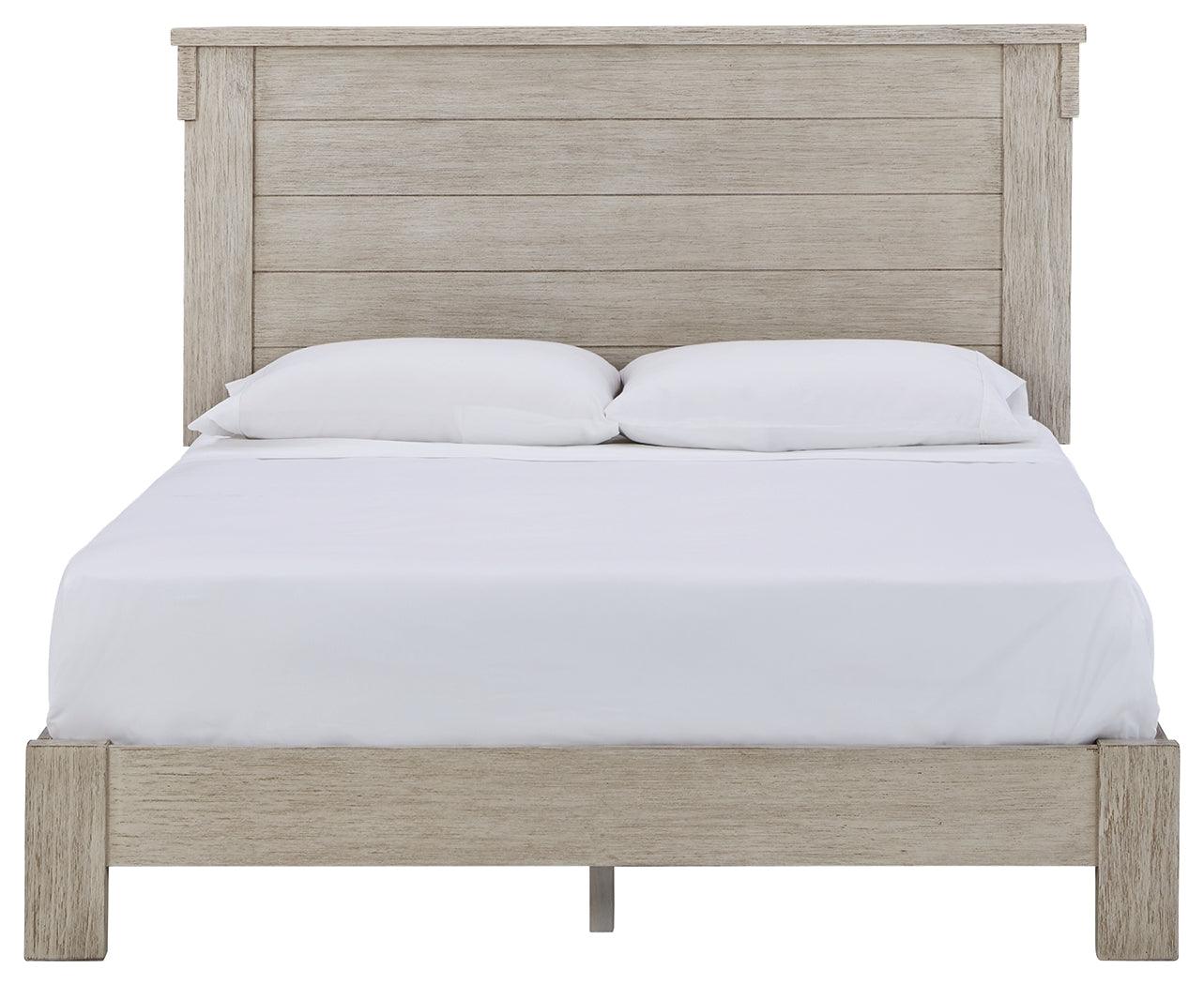 Hollentown Whitewash Full Panel Bed - Ella Furniture