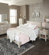 Hollentown Whitewash Full Panel Bed - Ella Furniture