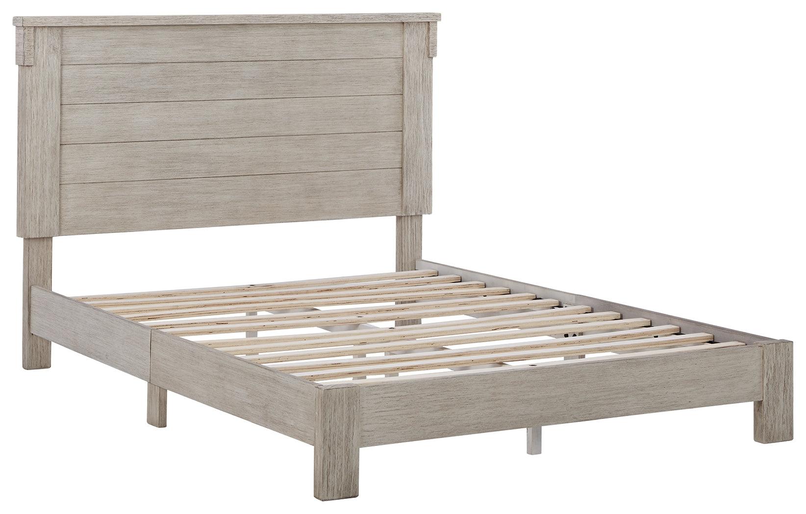 Hollentown Whitewash Full Panel Bed - Ella Furniture