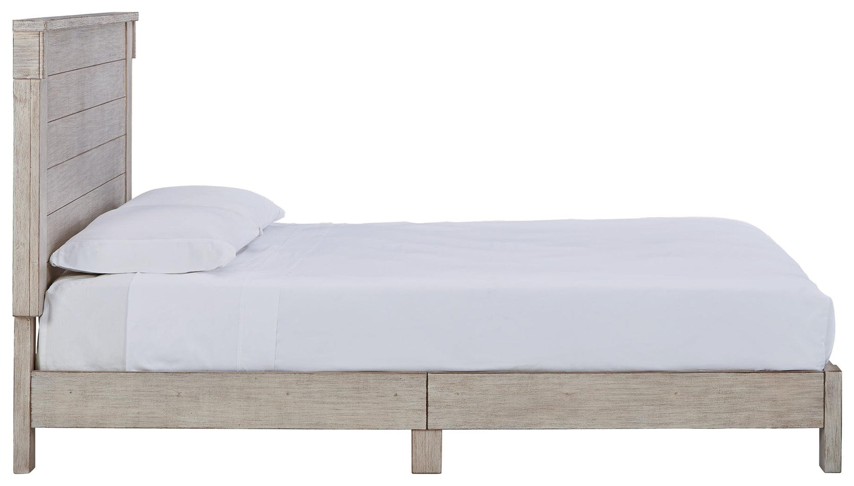 Hollentown Whitewash Queen Panel Bed - Ella Furniture