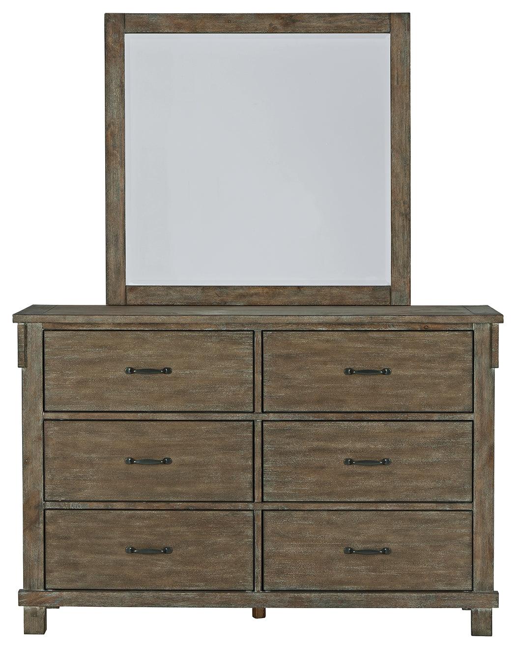 Shamryn Grayish Brown Dresser And Mirror - Ella Furniture