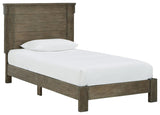 Shamryn Grayish Brown Twin Panel Bed - Ella Furniture