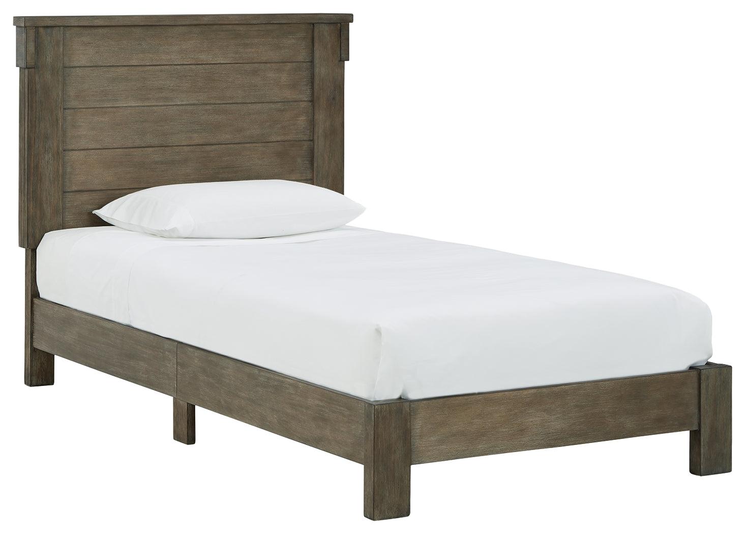 Shamryn Grayish Brown Twin Panel Bed - Ella Furniture