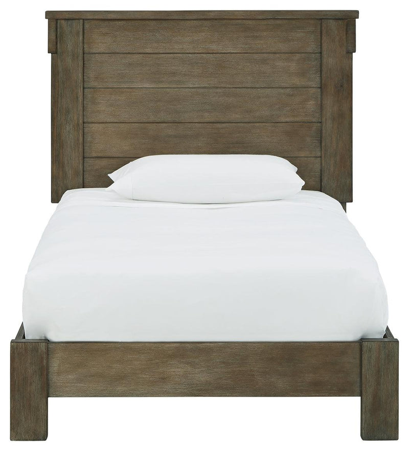 Shamryn Grayish Brown Twin Panel Bed - Ella Furniture