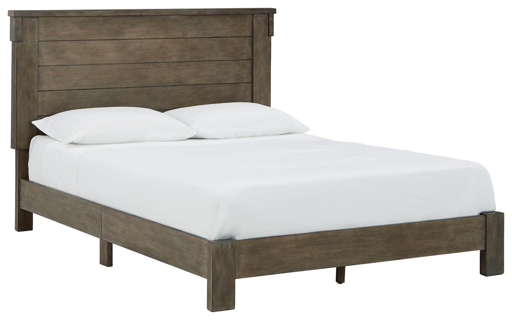 Shamryn Grayish Brown Full Panel Bed - Ella Furniture