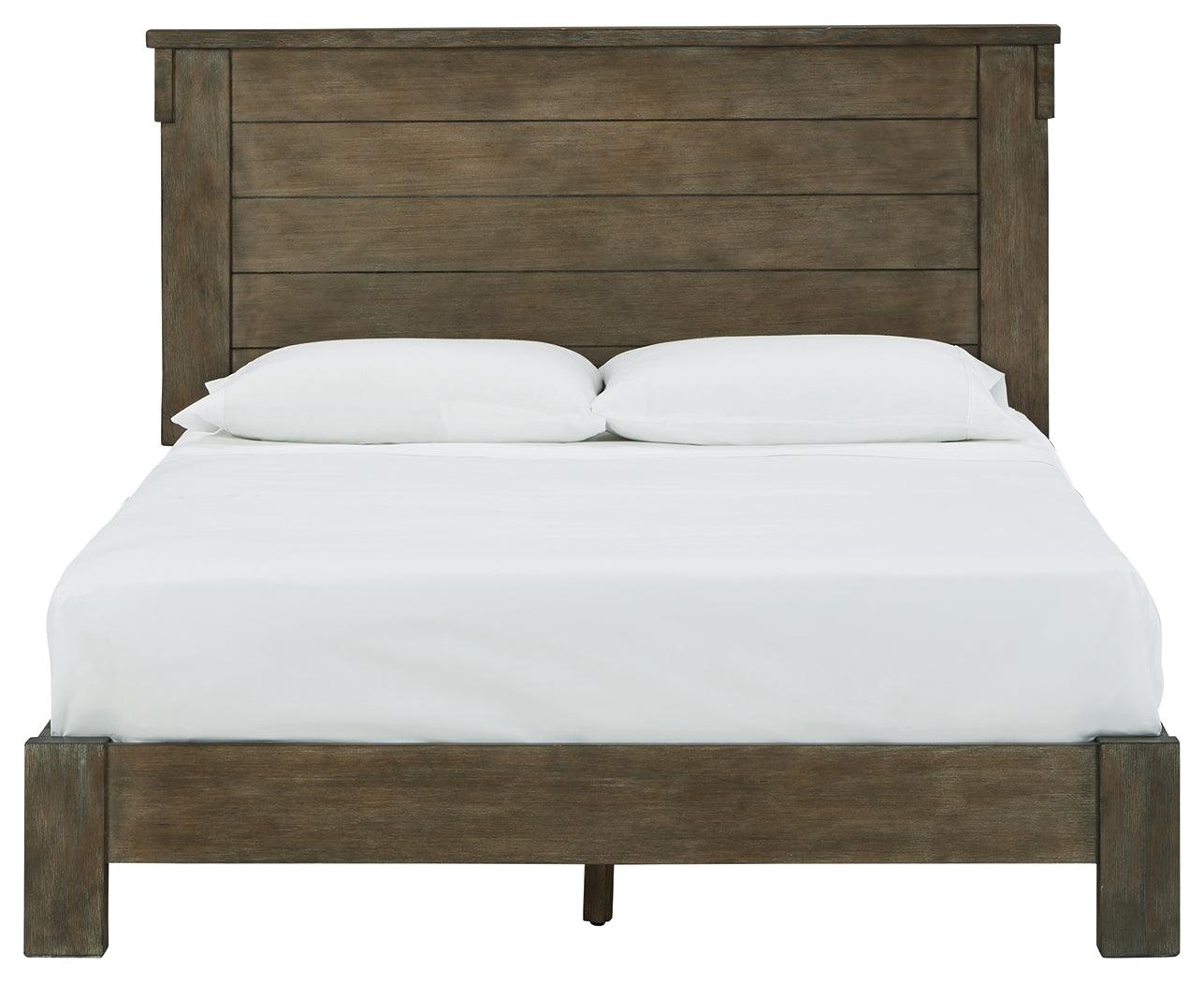 Shamryn Grayish Brown Full Panel Bed - Ella Furniture