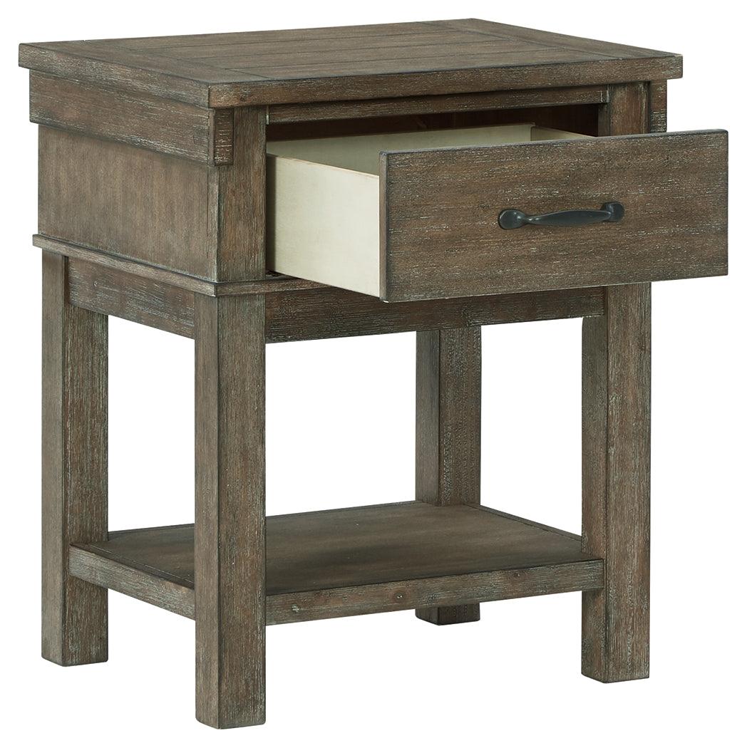 Shamryn Grayish Brown Nightstand - Ella Furniture