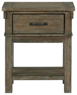 Shamryn Grayish Brown Nightstand - Ella Furniture