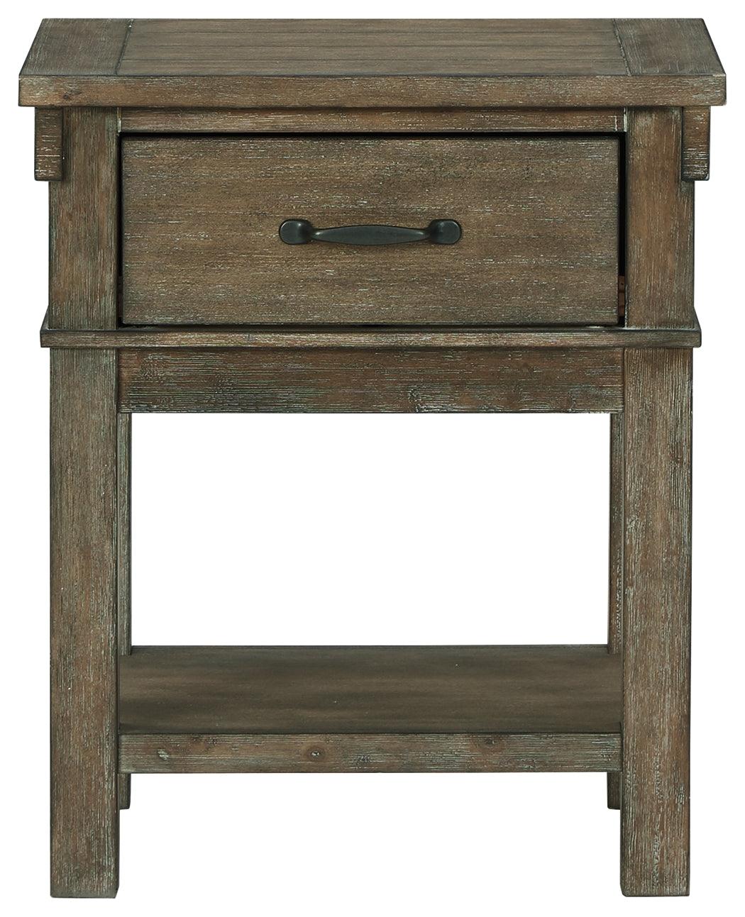 Shamryn Grayish Brown Nightstand - Ella Furniture