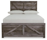 Wynnlow Gray Full Crossbuck Panel Bed - Ella Furniture