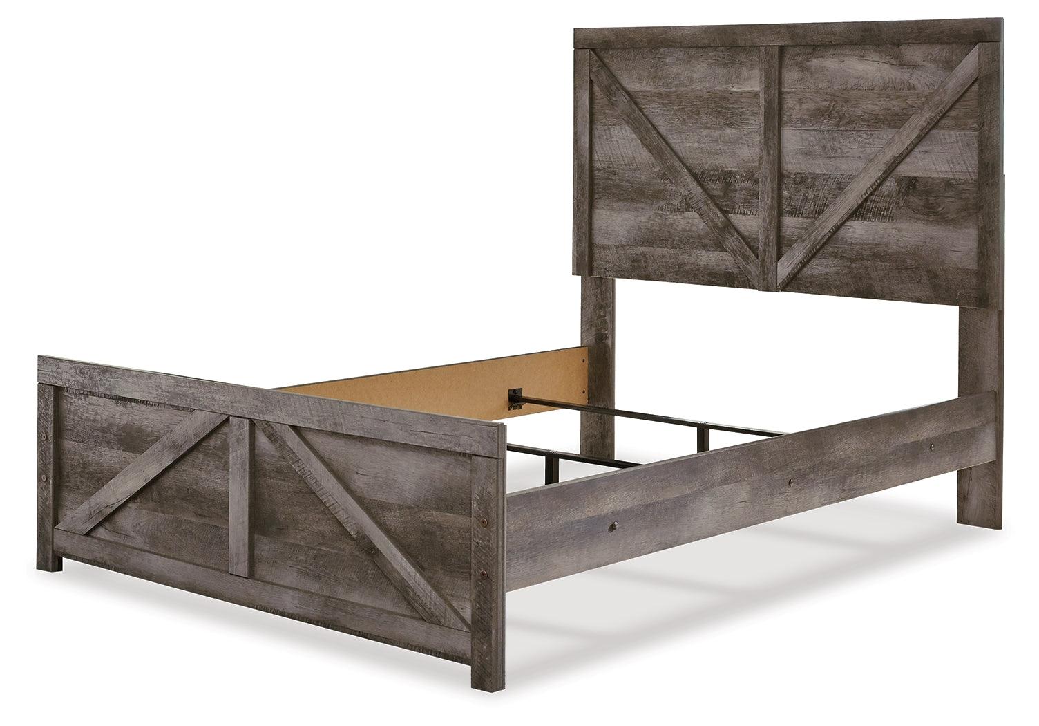 Wynnlow Gray Full Crossbuck Panel Bed - Ella Furniture