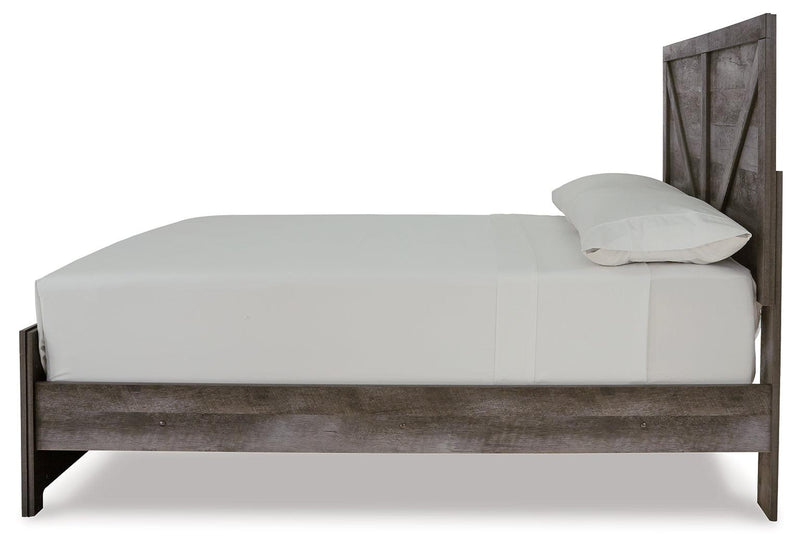 Wynnlow Gray Full Crossbuck Panel Bed - Ella Furniture