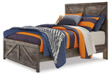 Wynnlow Gray Full Crossbuck Panel Bed - Ella Furniture