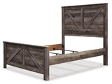 Wynnlow Gray Queen Crossbuck Panel Bed - Ella Furniture