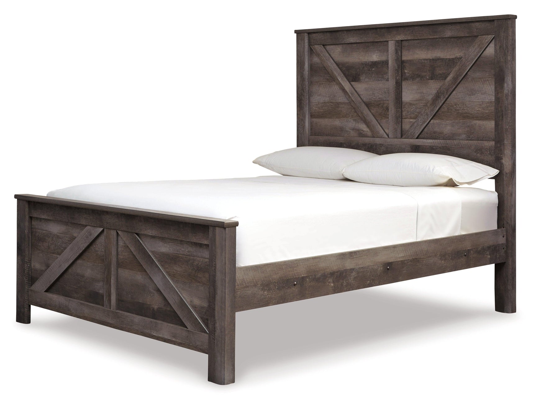 Wynnlow Gray Queen Crossbuck Panel Bed - Ella Furniture