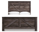 Wynnlow Gray Queen Crossbuck Panel Bed - Ella Furniture