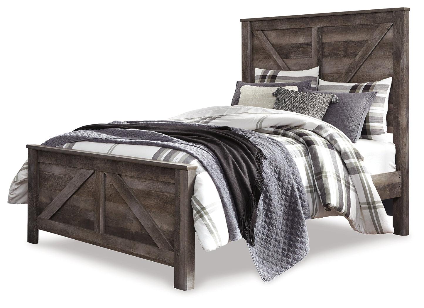 Wynnlow Gray Queen Crossbuck Panel Bed - Ella Furniture