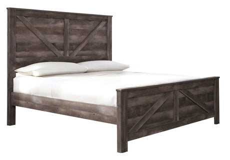 Wynnlow Gray King Crossbuck Panel Bed - Ella Furniture