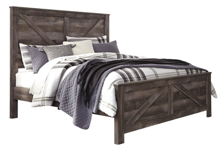 Wynnlow Gray King Crossbuck Panel Bed - Ella Furniture