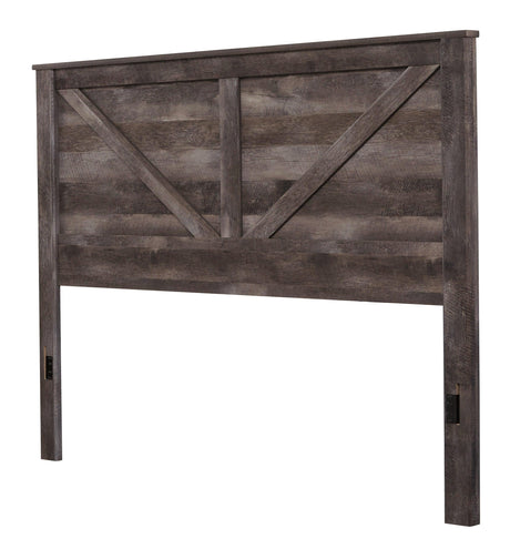 Wynnlow Gray King Crossbuck Panel Bed - Ella Furniture