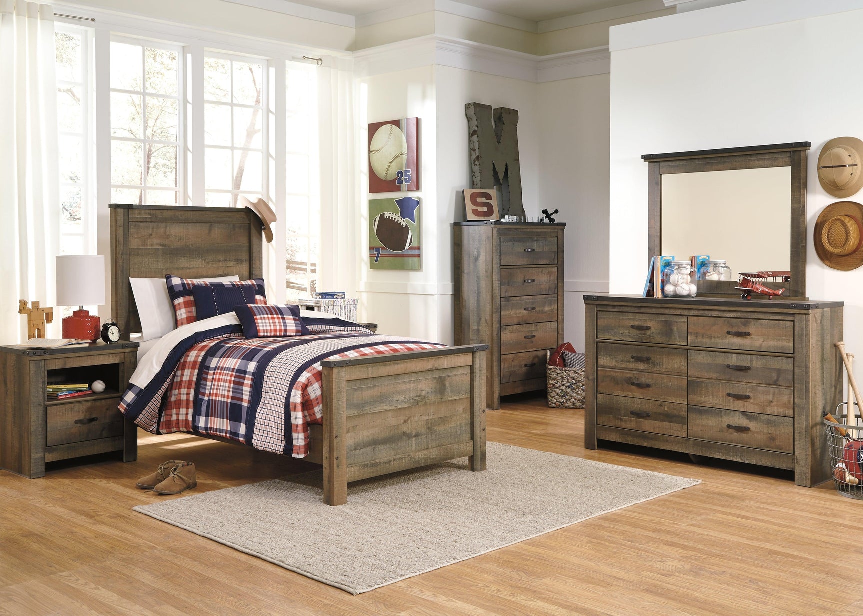 Trinell Brown Twin Panel Bed - Ella Furniture