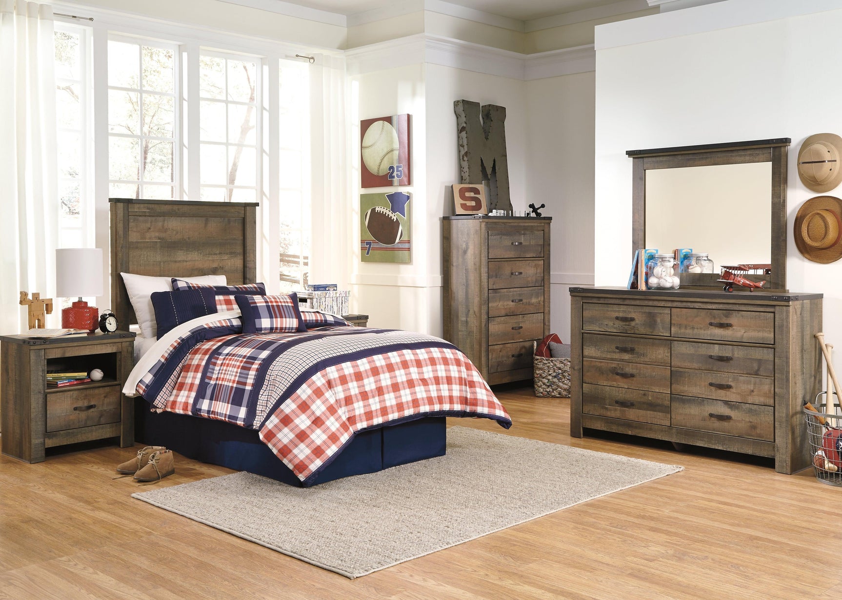 Trinell Brown Dresser And Mirror - Ella Furniture