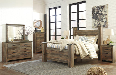 Trinell Brown Queen Poster Bed - Ella Furniture