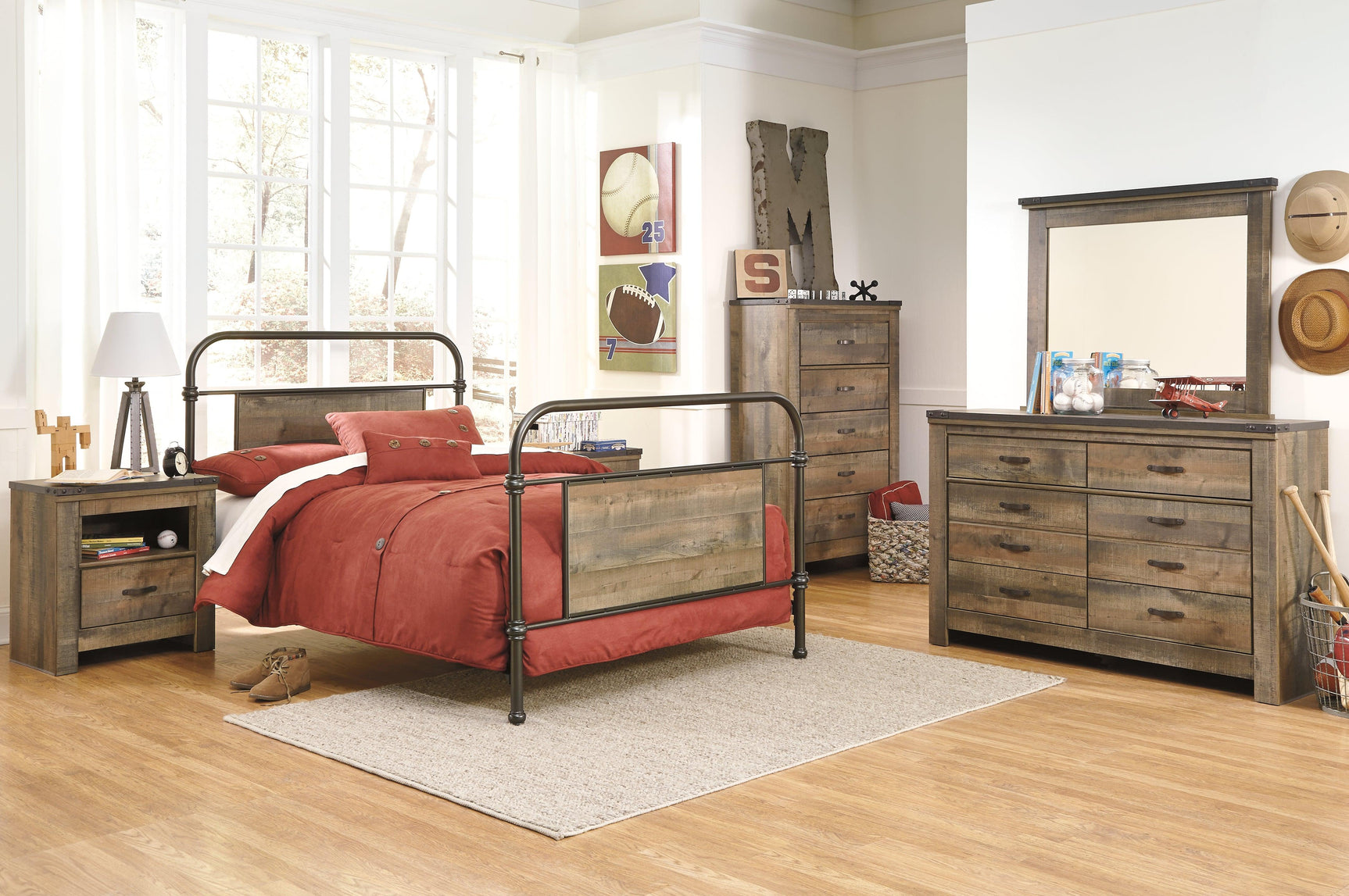 Trinell Brown Dresser And Mirror - Ella Furniture