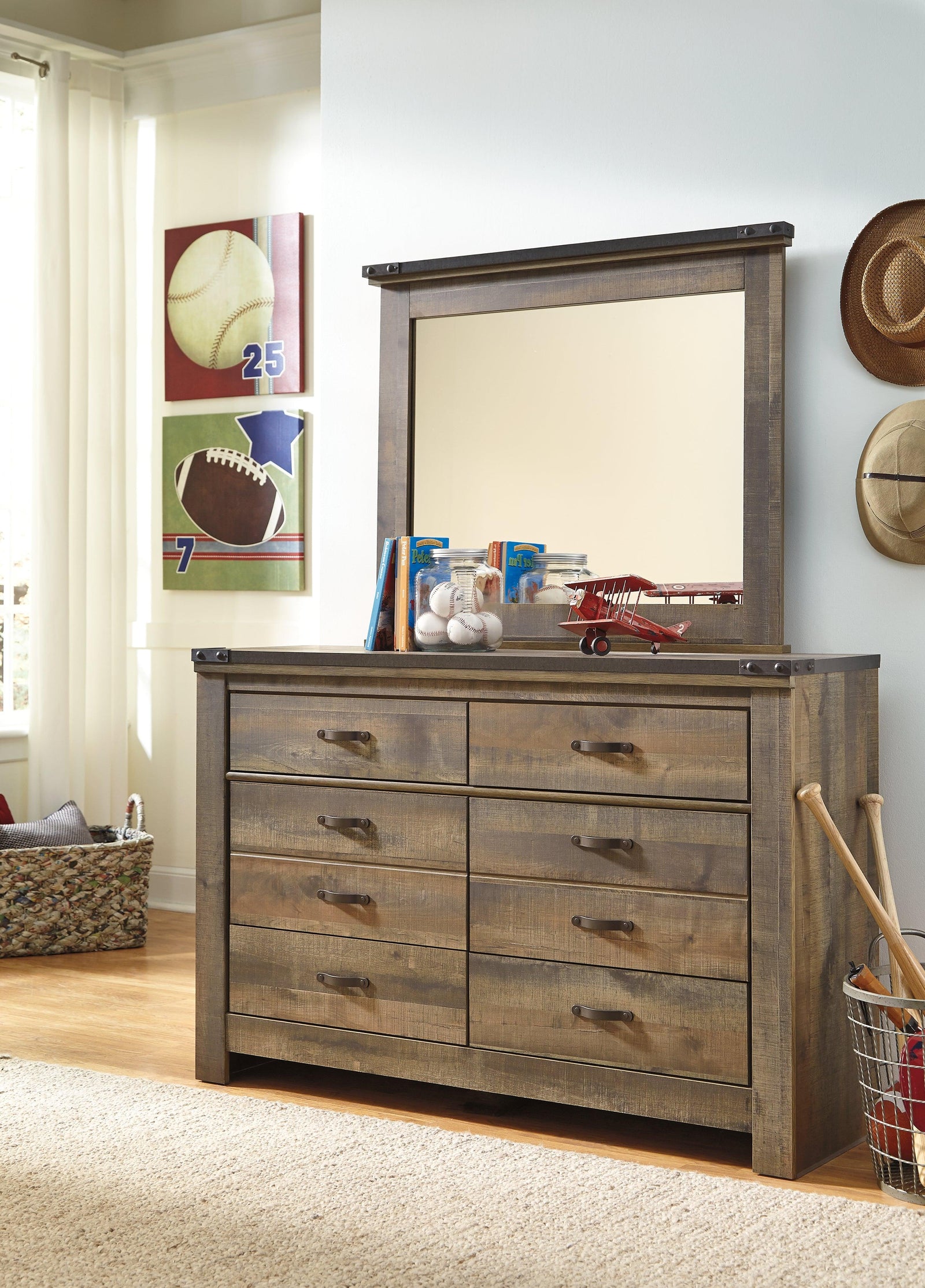 Trinell Brown Dresser And Mirror - Ella Furniture