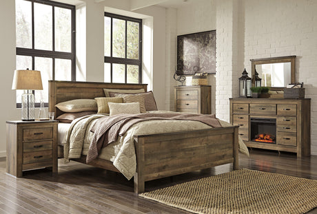Trinell Brown King Panel Bed - Ella Furniture