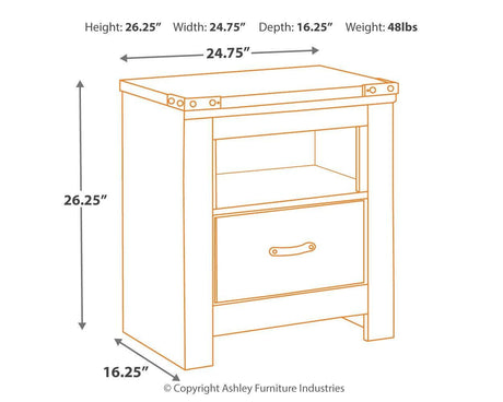 Trinell Brown Nightstand - Ella Furniture