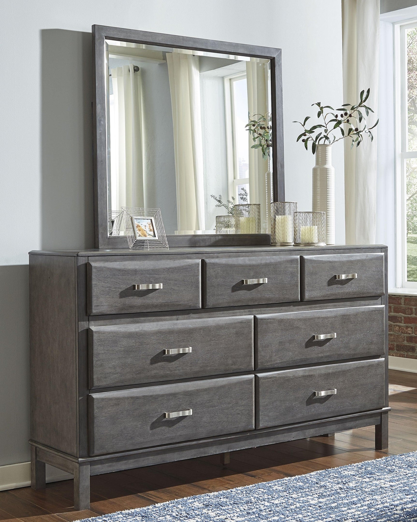 Caitbrook Gray Dresser And Mirror - Ella Furniture