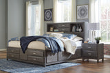 Caitbrook Gray Queen Storage Bed With 8 Drawers - Ella Furniture