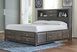 Caitbrook Gray King Storage Bed With 8 Drawers - Ella Furniture