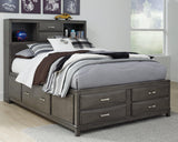 Caitbrook Gray Full Storage Bed With 7 Drawers - Ella Furniture