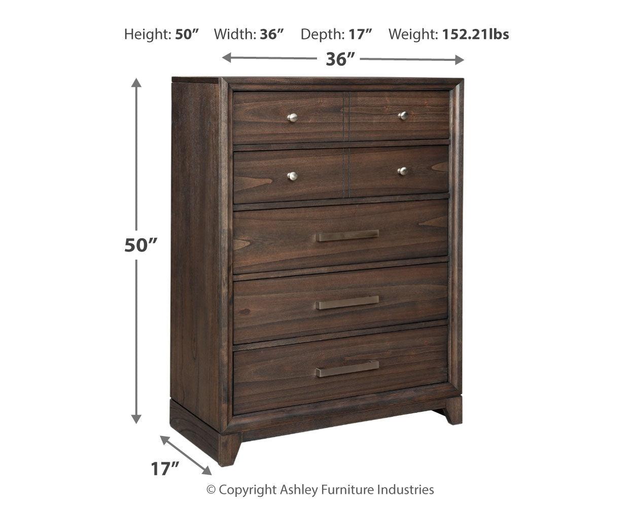 Brueban Brown Chest Of Drawers - Ella Furniture