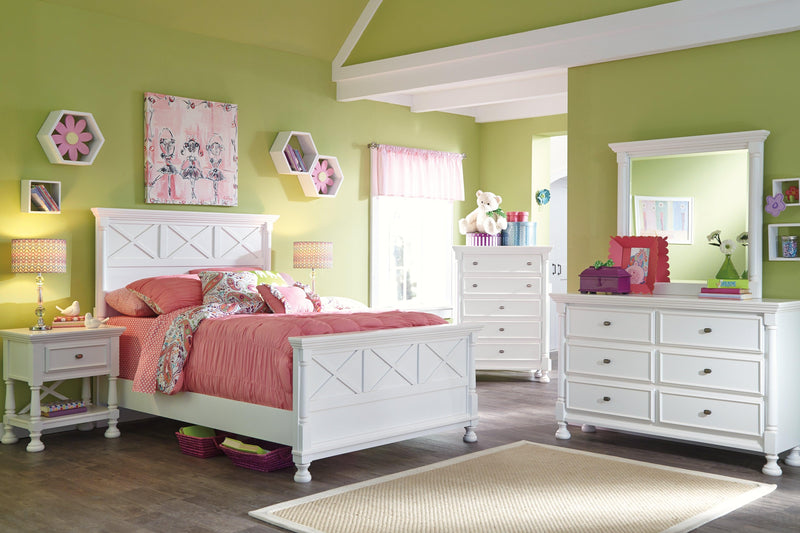 Kaslyn White Full Panel Bed - Ella Furniture