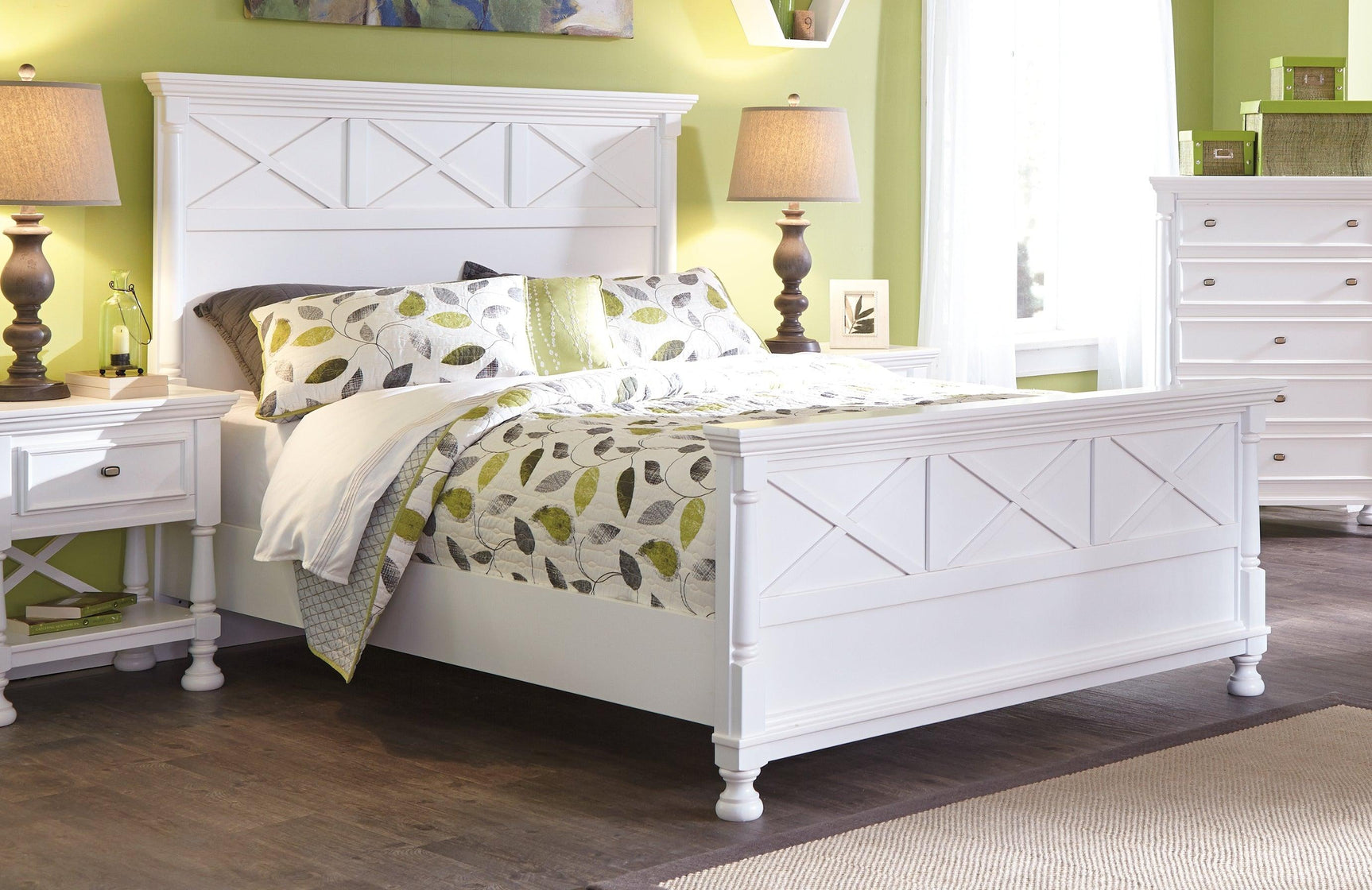 Kaslyn White Queen Panel Bed - Ella Furniture