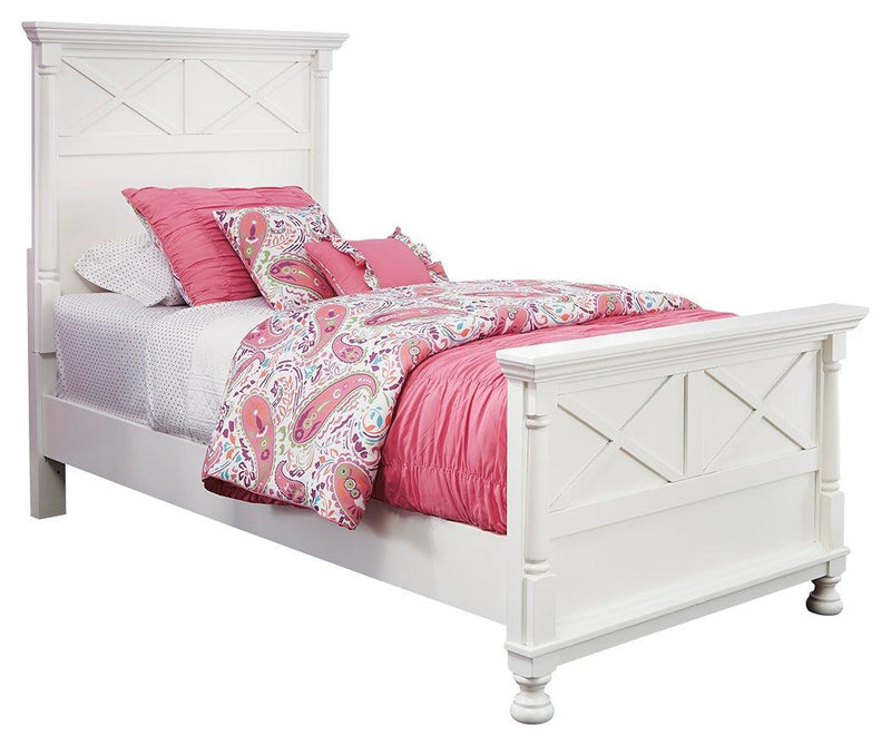 Kaslyn White Twin Panel Bed - Ella Furniture