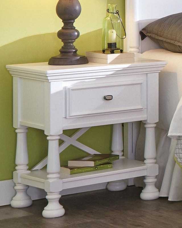 Kaslyn White Nightstand - Ella Furniture