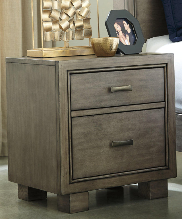 Arnett Gray Nightstand - Ella Furniture