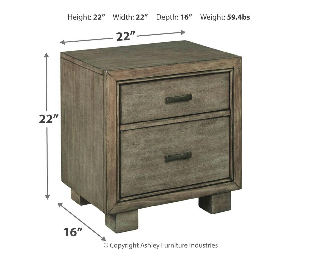 Arnett Gray Nightstand - Ella Furniture